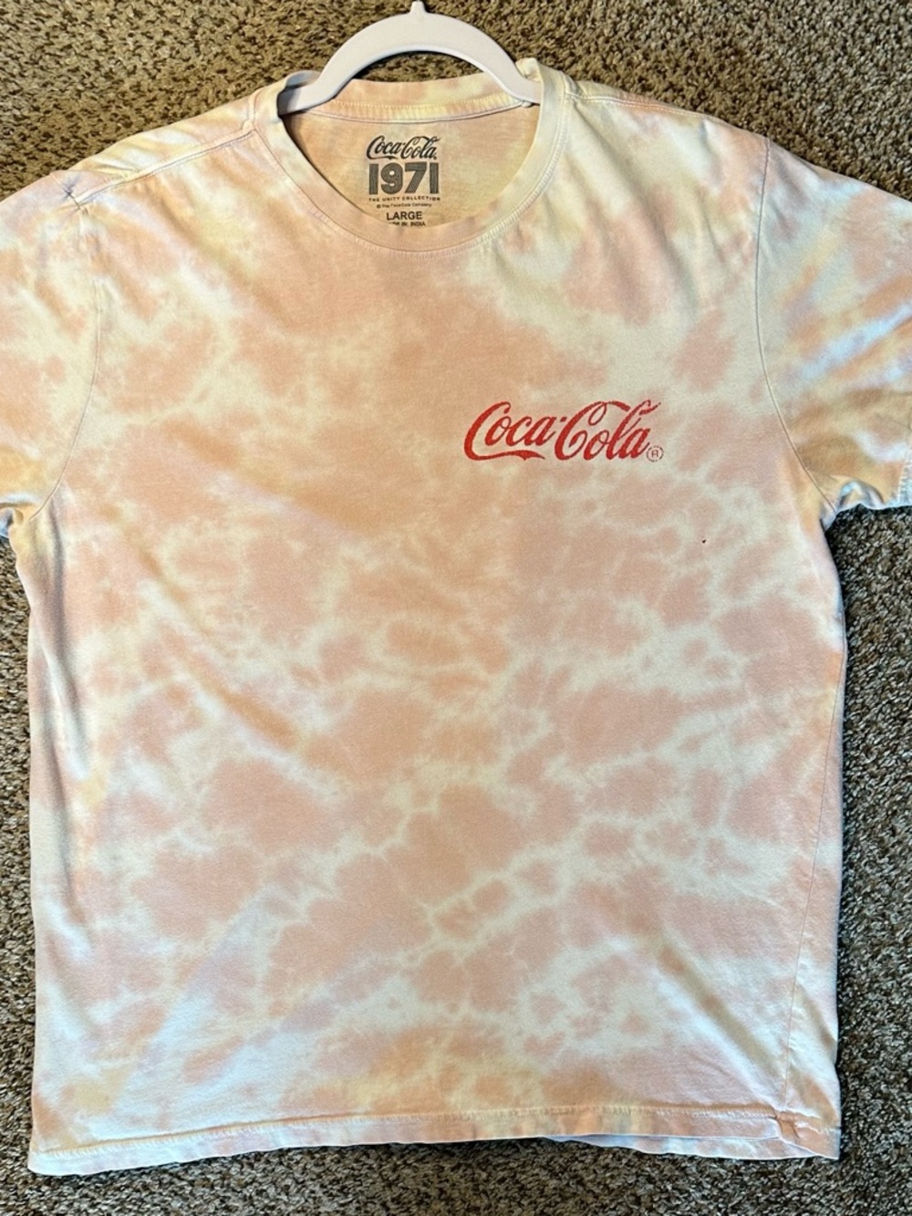 Coca-Cola Tie-Dye Logo Tee - Pink & White